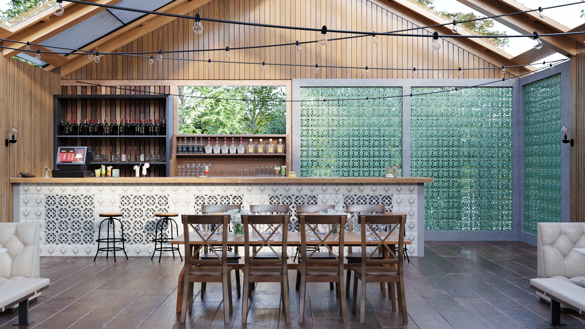 Breezeway Semi-Private Cafe Partition